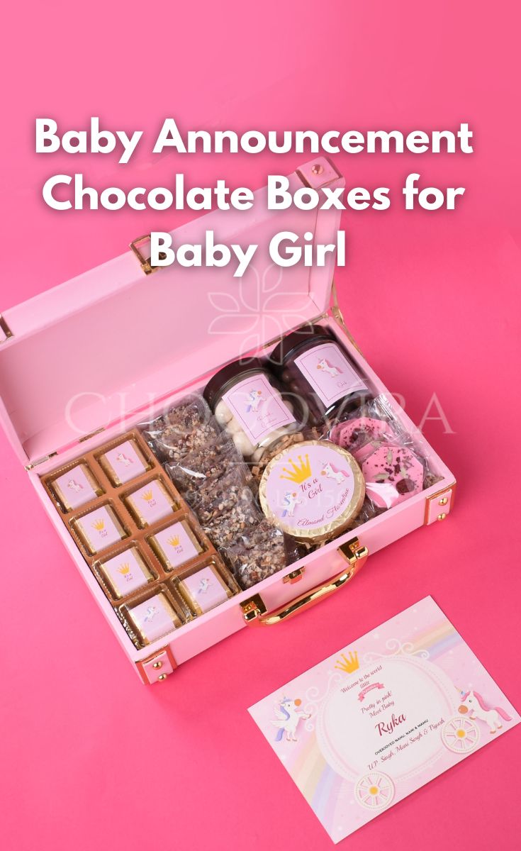 Baby announcement Chocolate Boxes for Baby Girl