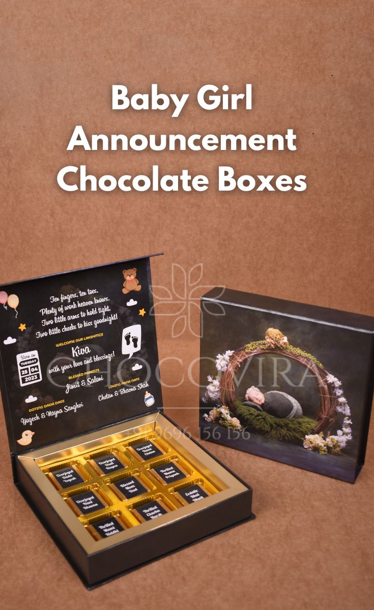 Baby announcement Chocolate Boxes for Baby Girl.