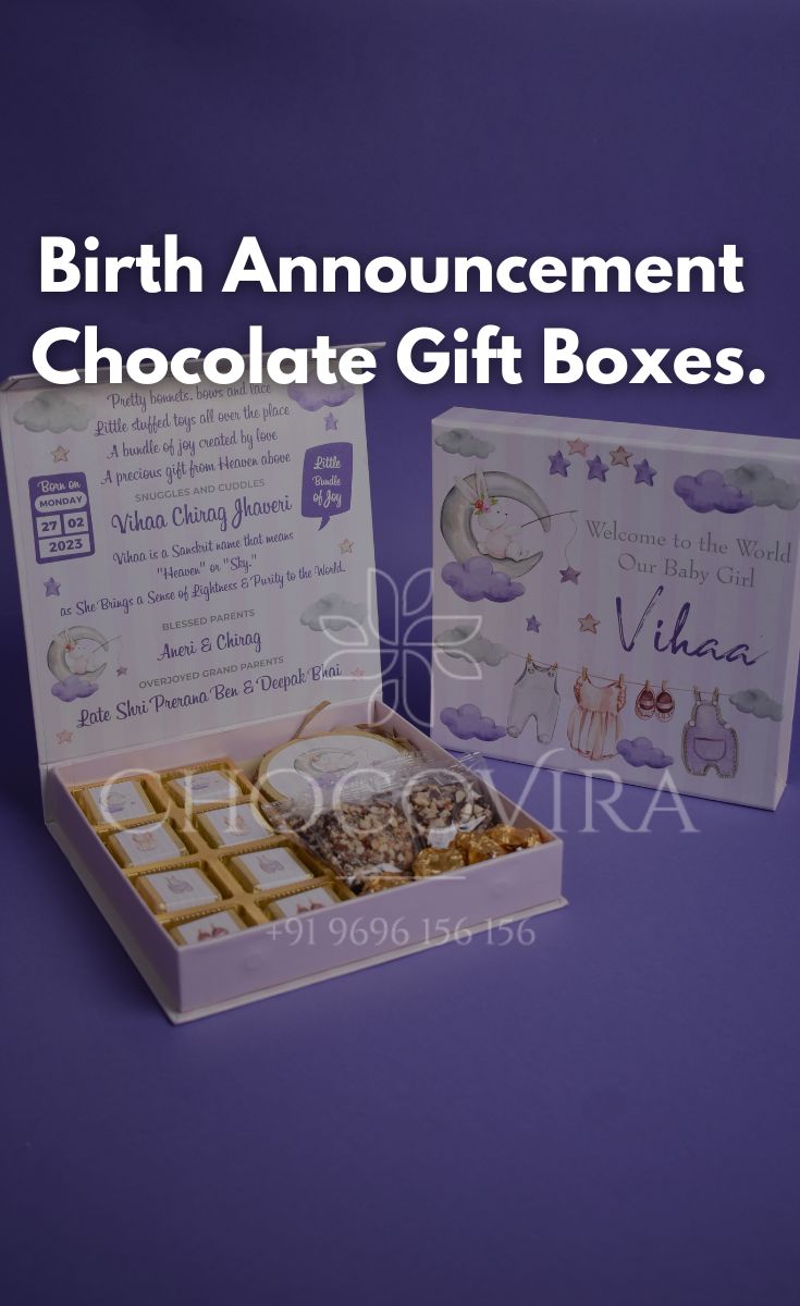 Birth Announcement Chocolate Gift Boxes.
