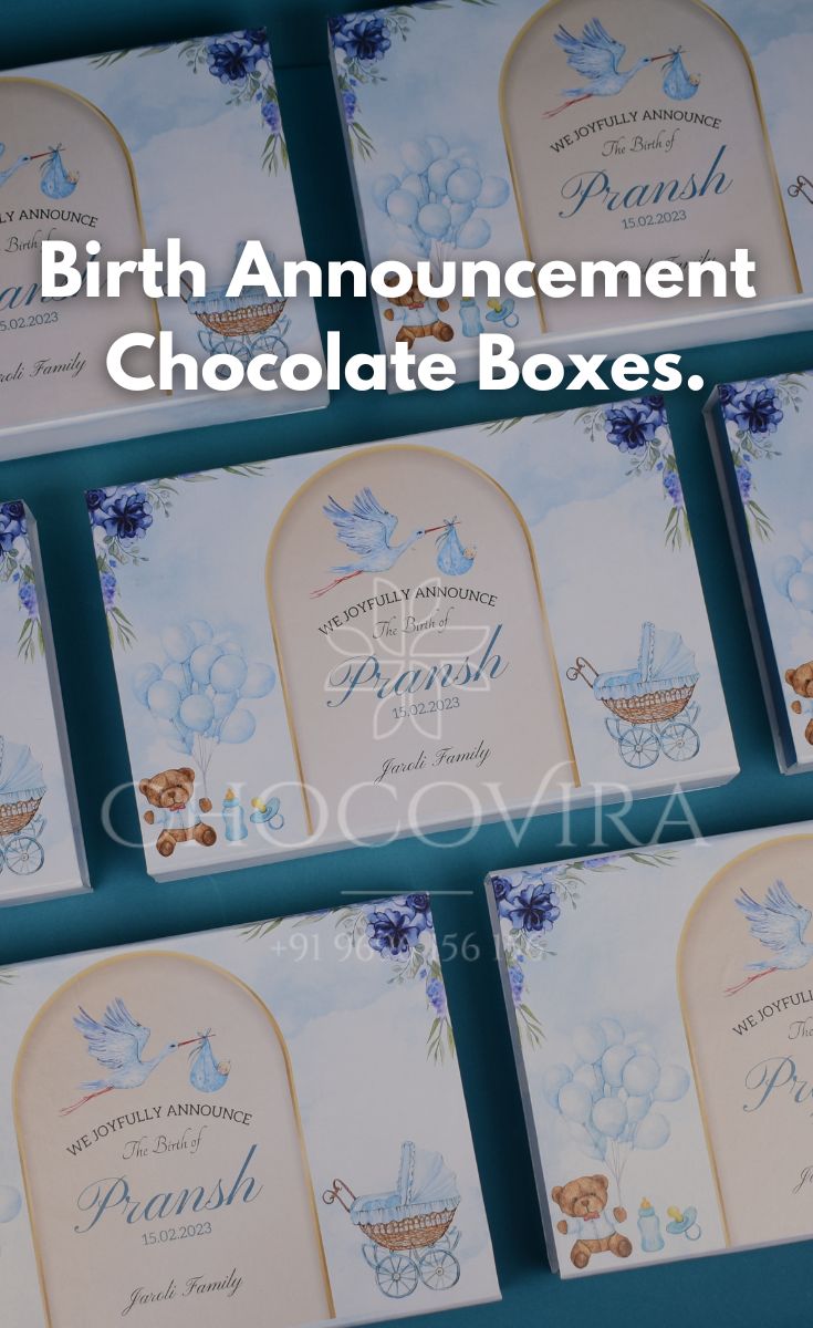 Birth Announcement Chocolates Boxes.