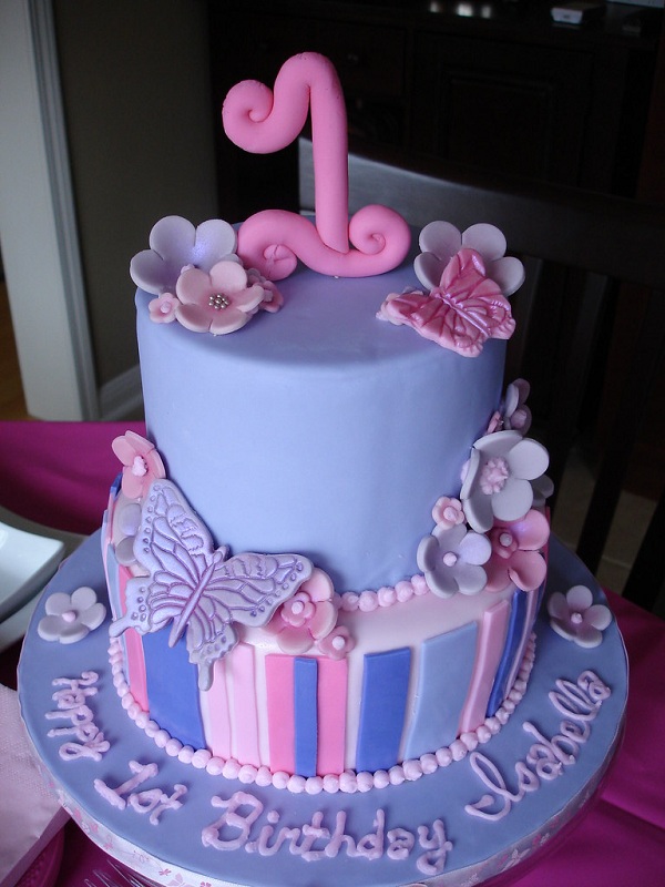 Butterfly Theme Cake for 1st Birthday