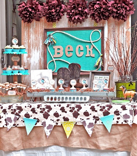 Cowboy theme baby shower ideas