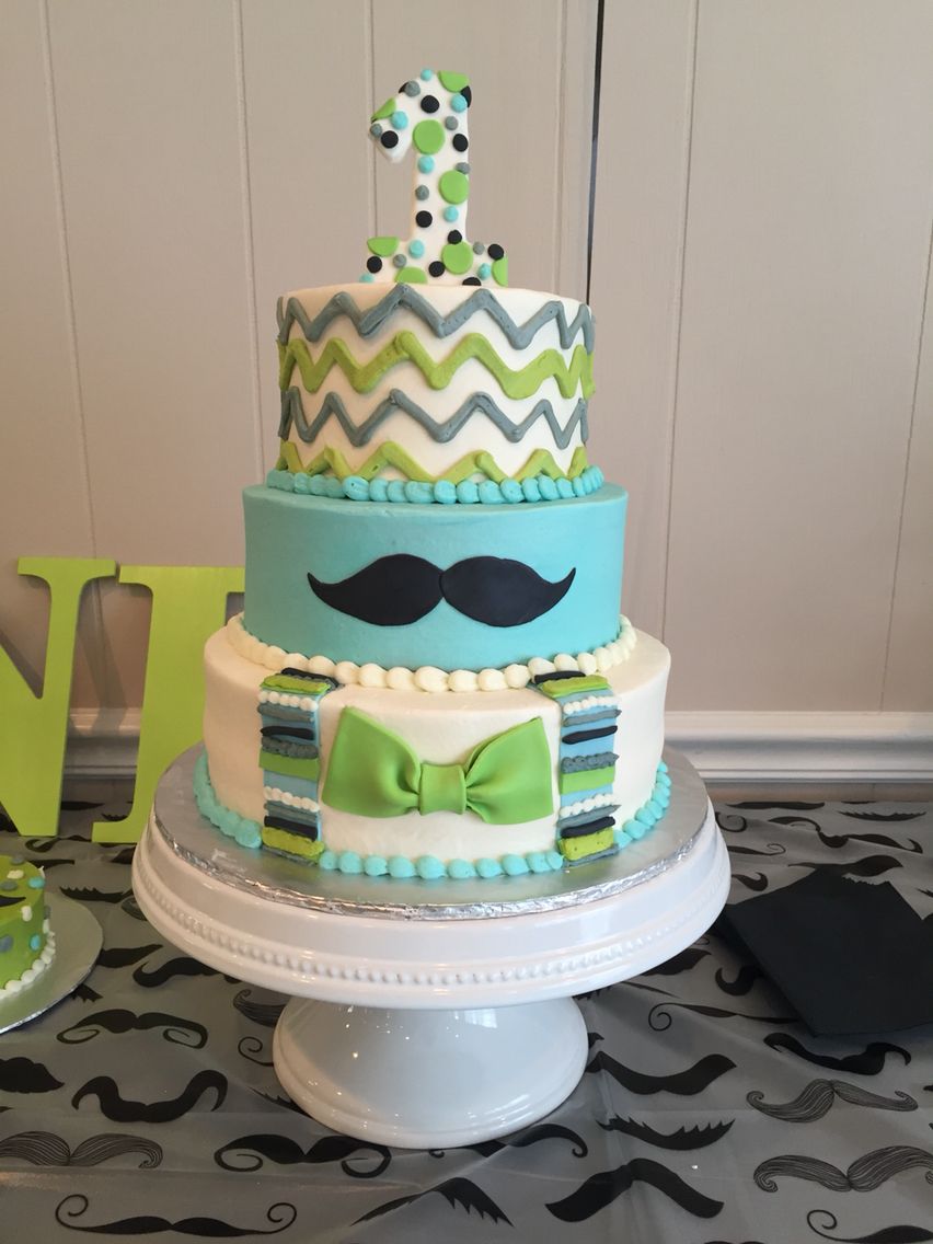 Little Man Moustache Birthday Cake