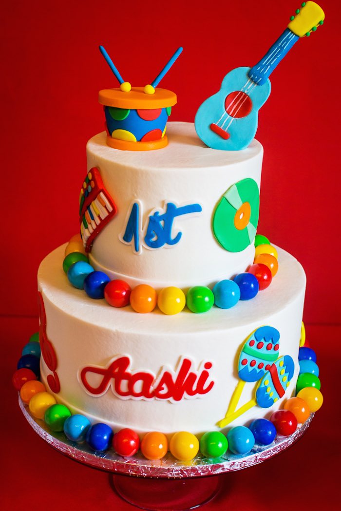 Musical Theme Cake For 1st Birthday