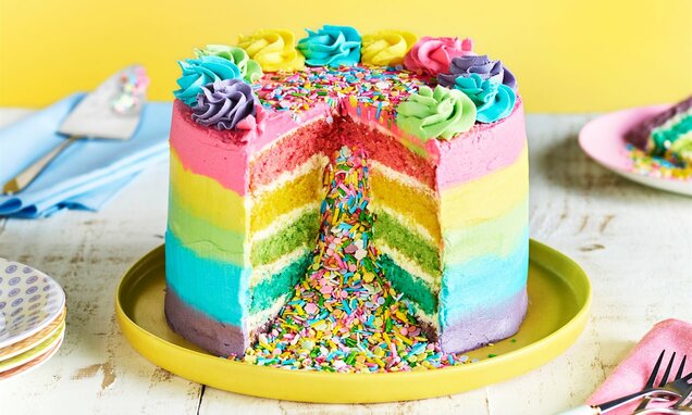 Rainbow Theme Cake for 1st Birthdays