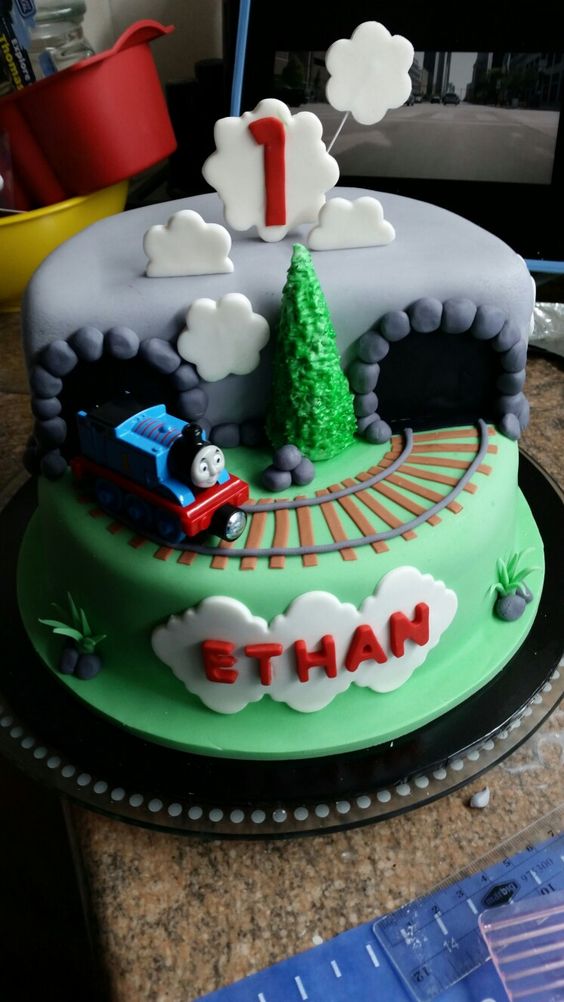 Train Theme Birthday Cake