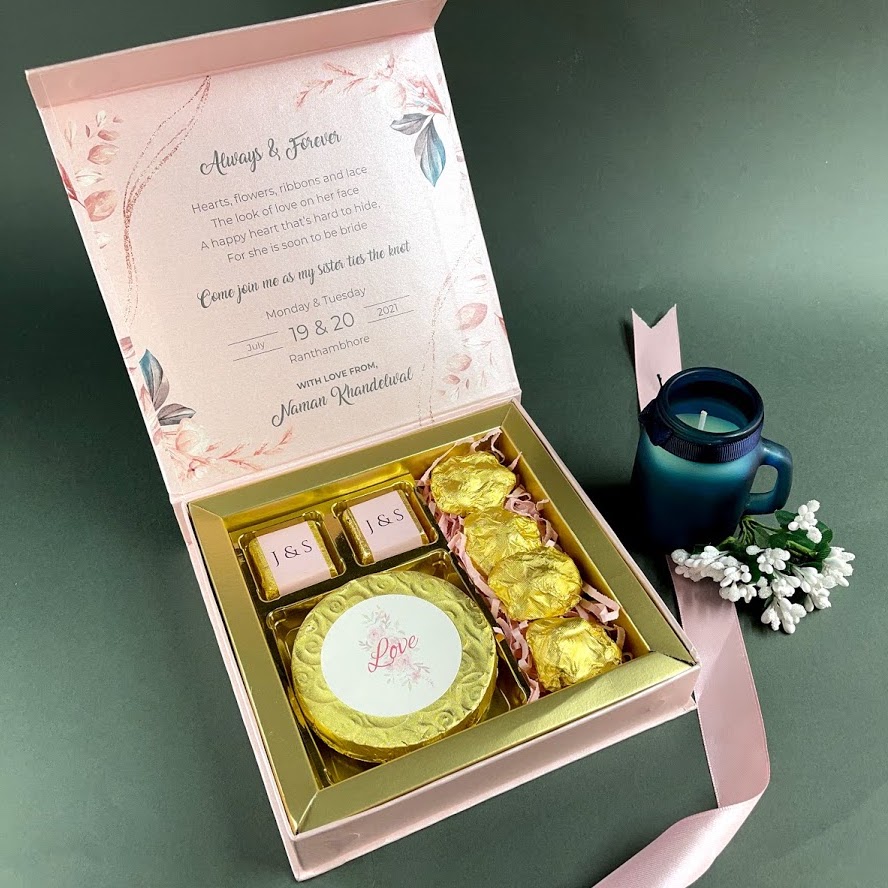 wedding invitations with chocolates