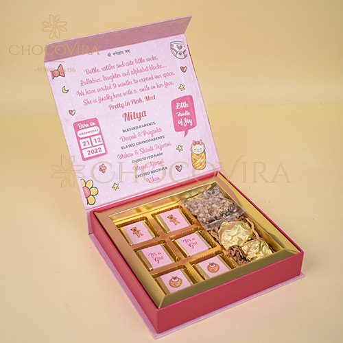 Mithai Boxes For Baby Boy Birth Announcements B202 • Chocovira Chocolates