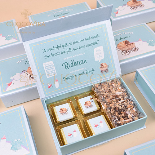 Mithai Boxes For Baby Girl Birth Announcements G201 • Chocovira