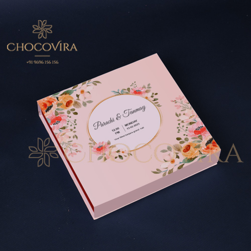 wedding invitation card with sweet box