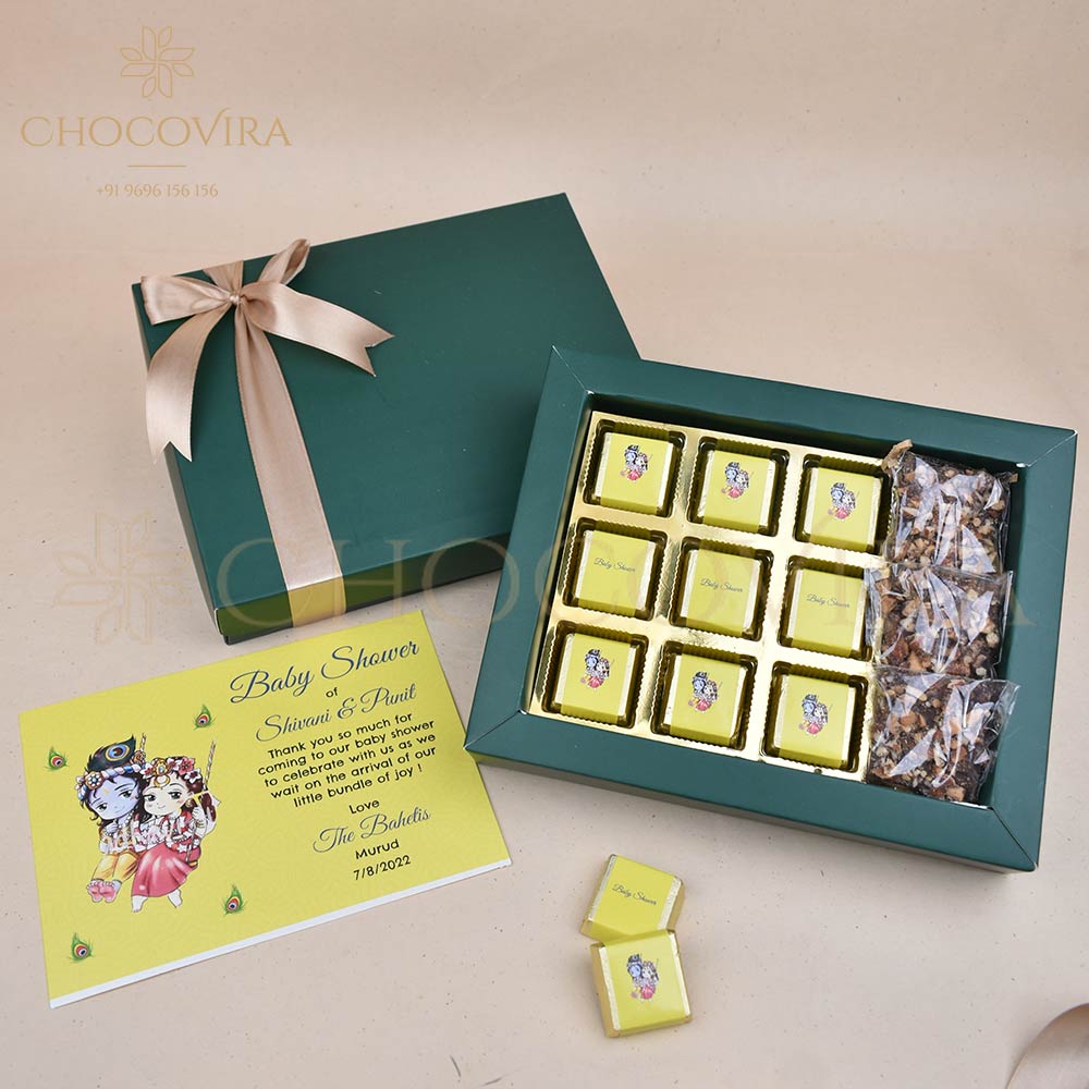 chocolate boxes for baby shower return gifts